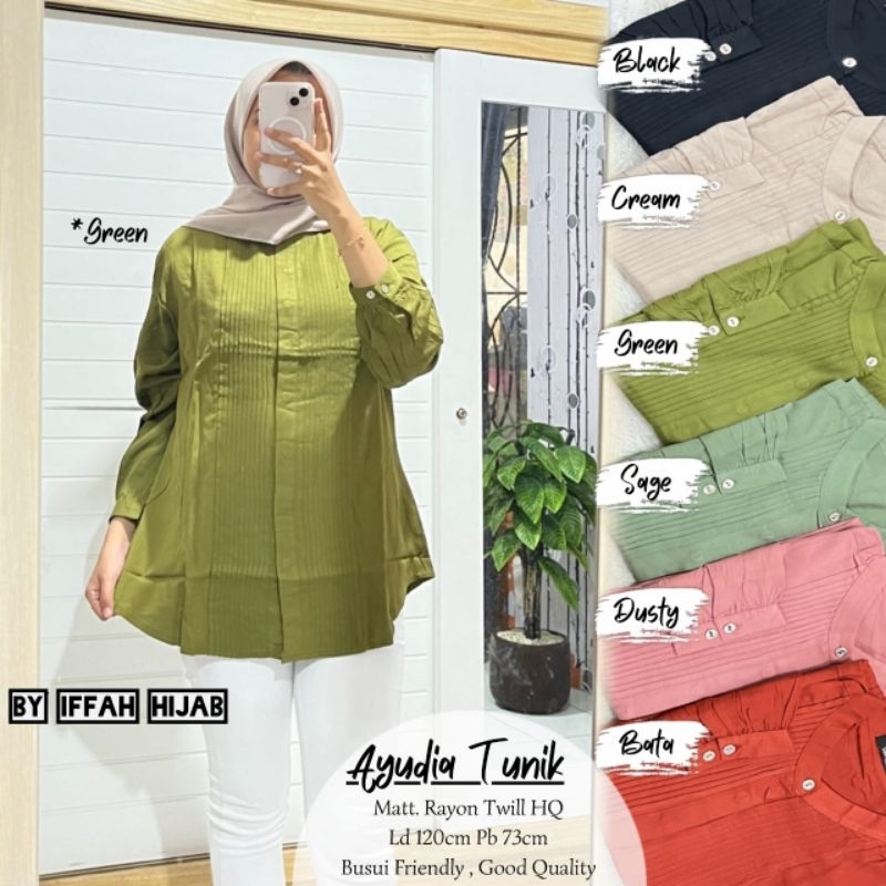 AYUDIA TUNIK POLOS JUMBO / ATASAN TUNIK WANITA JUMBO LD 120 / BAJU WANITA POLOS JUMBO