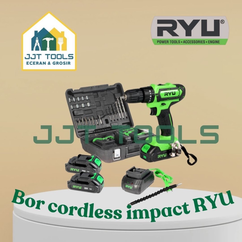 MESIN BOR BATERAI RYU RC120V CORDLESS IMPACT DRILL 20V MURAH