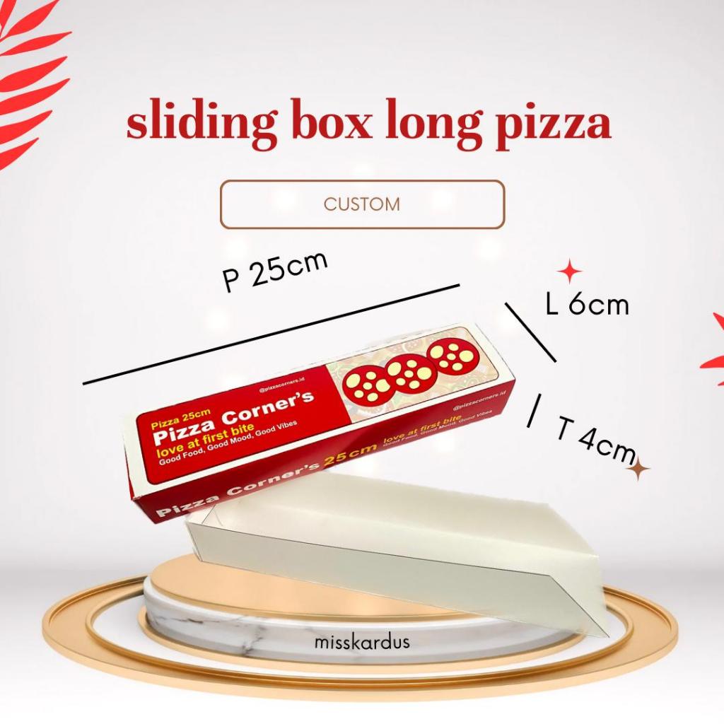 BOX LONG PIZZA | SLIDING BOX | DUS PIZZA PANJANG | KEMASAN PIZZA 25CM