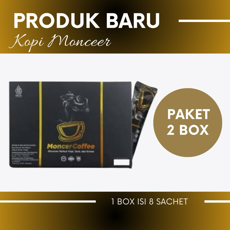 

( Paket 2 Box) Bisa COD - MONCEER untuk Kesehatan Herbal Alami Asli - Muncar Coffe Original Sachet Kualitas Terbaik