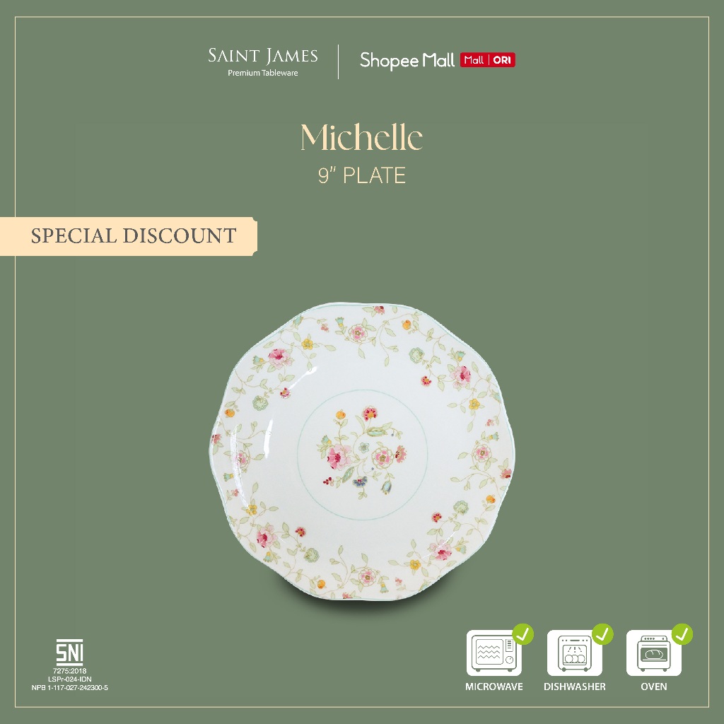 Saint James Michelle 9 inch Plate - Piring Makan