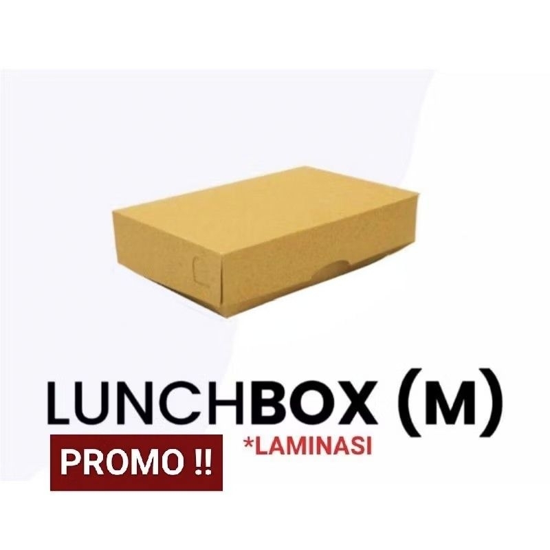 PAPER LUNCH BOX M FULL LAMINASI Lunchbox Medium ayam geprek mie