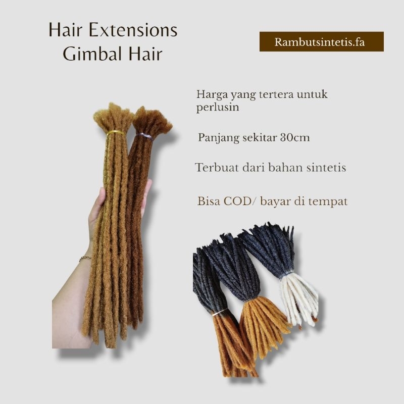 rambut sambung gimbal polos/rambut extension/rambut palsu gimbal 2 warna/rambut palsu afrika gimbal/