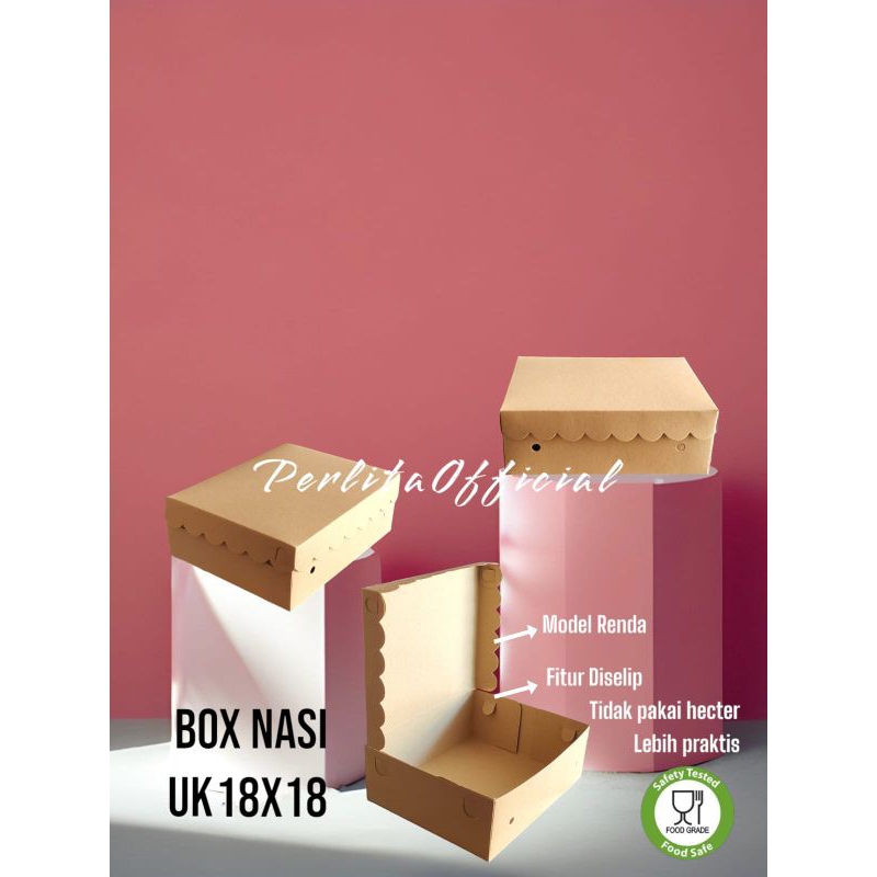 Dus Nasi Kraft/ Coklat Uk 18x18