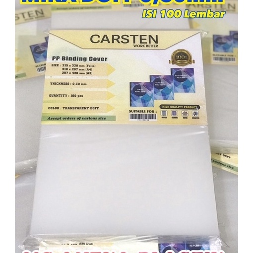

Terbaru Cover mika jilid Doff atau Emboss 3 A4 isi 1 lembar