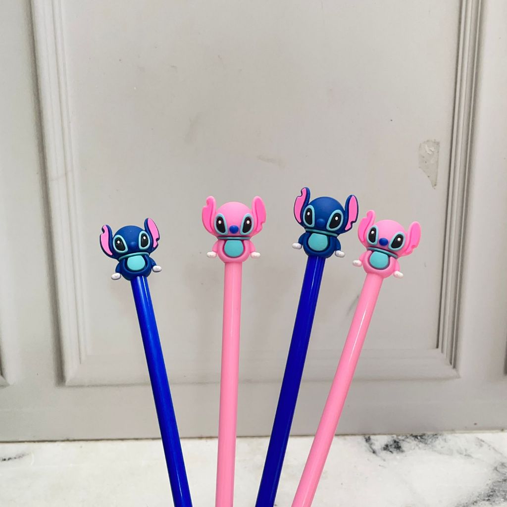 

PULPEN GEL STITCH BIRU PINK pena lucu tinta hitam bisa COD pen imut keren pulpen unik atk kebutuhan anak sekolah termurah import