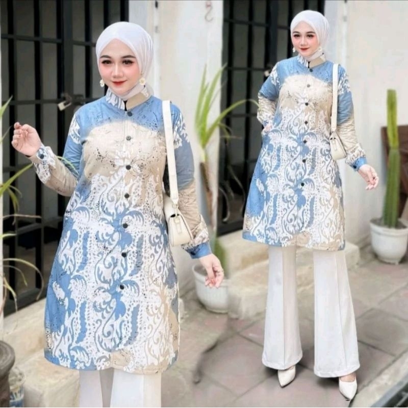Tunik batik wanita lengan panjang termurah | Batik tunik masakini | Batik tunik wanita terlaris