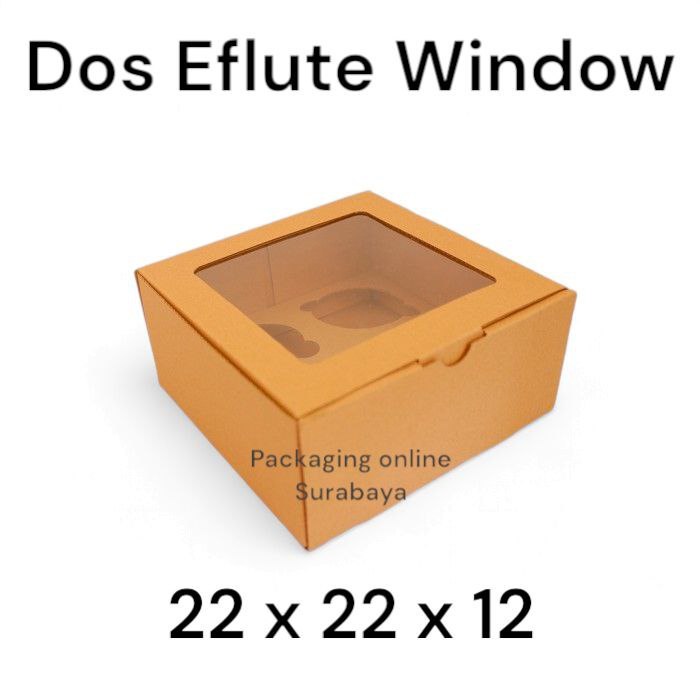

E-FLUTE Kardus Kue Tart Kotak Chiffon Cake Pudding Hampers 22x22x12 cm