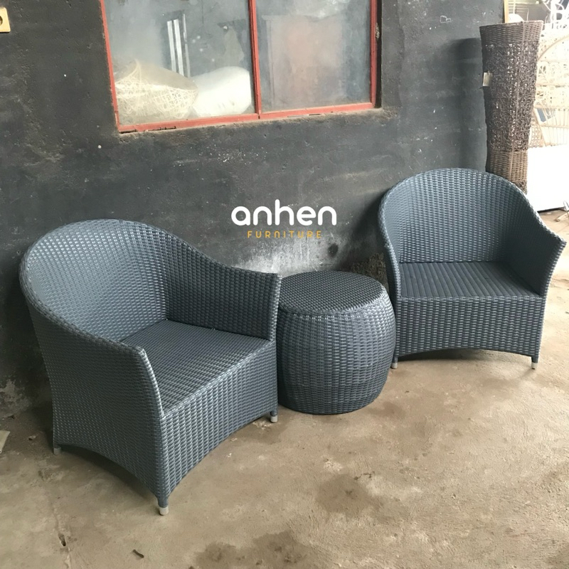 Set Kursi Teras Rotan Sintetis / Kursi Outdoor Rotan Sintetis / Kursi Kolam Renang Rotan Sintetis Pr