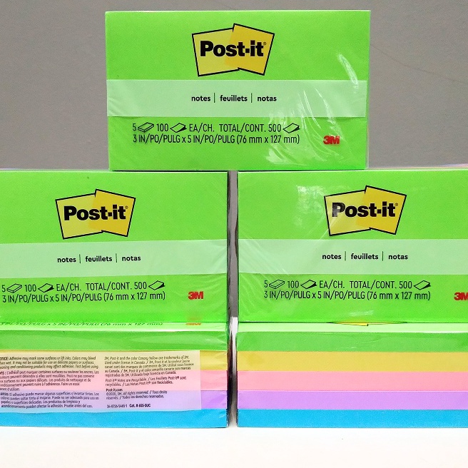 

Langka 3M post it sticky note 6555UC 3inch x 5inch 5cols 1lembar