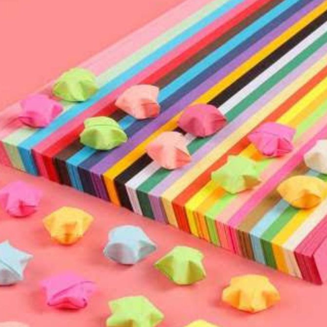 

HJ6 STAR PAPER QUILLING PASTEL BRHT GLITTER METALLIC COLOR KES LIPAT BINTANG WARNA WARNI