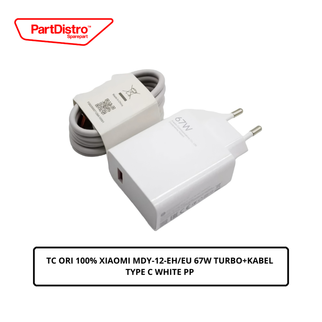 TC ORI 100% XIAOMI MDY-12-EH/EU 67W TURBO+KABEL TYPE C WHITE