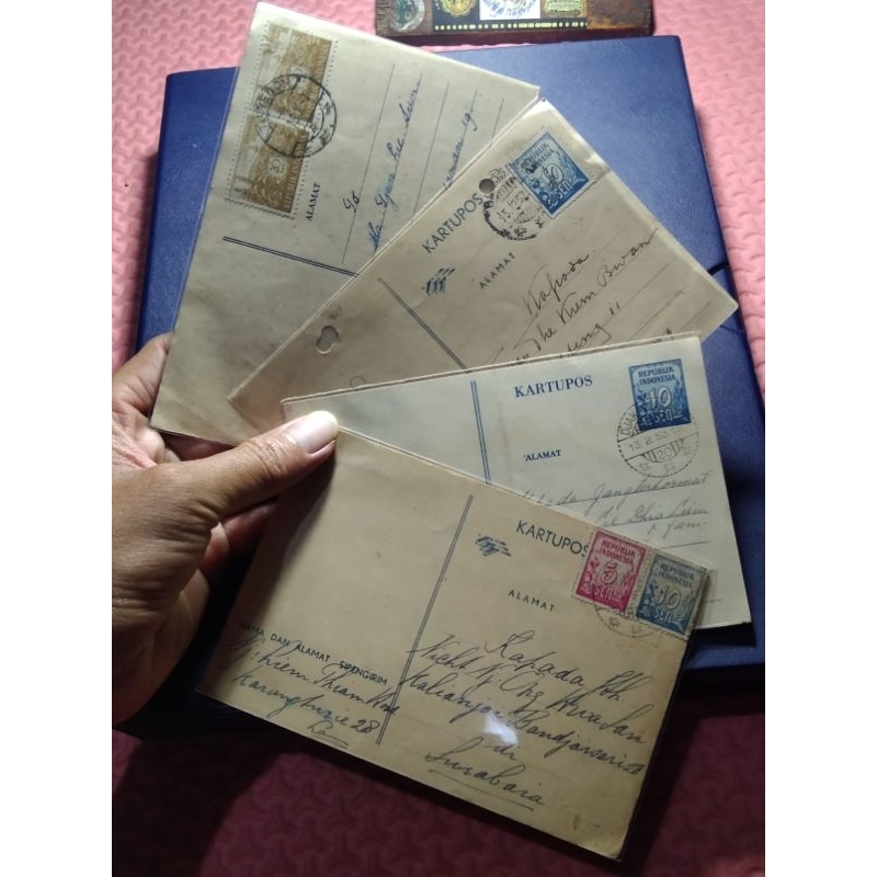 

kartu pos Indonesia Jadul borongan 4 pcs