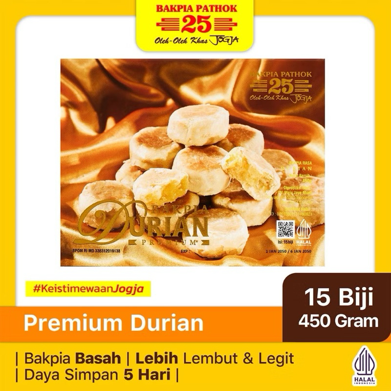 

Bakpia Pathok 25 Premium Durian | Oleh-oleh Khas Jogja