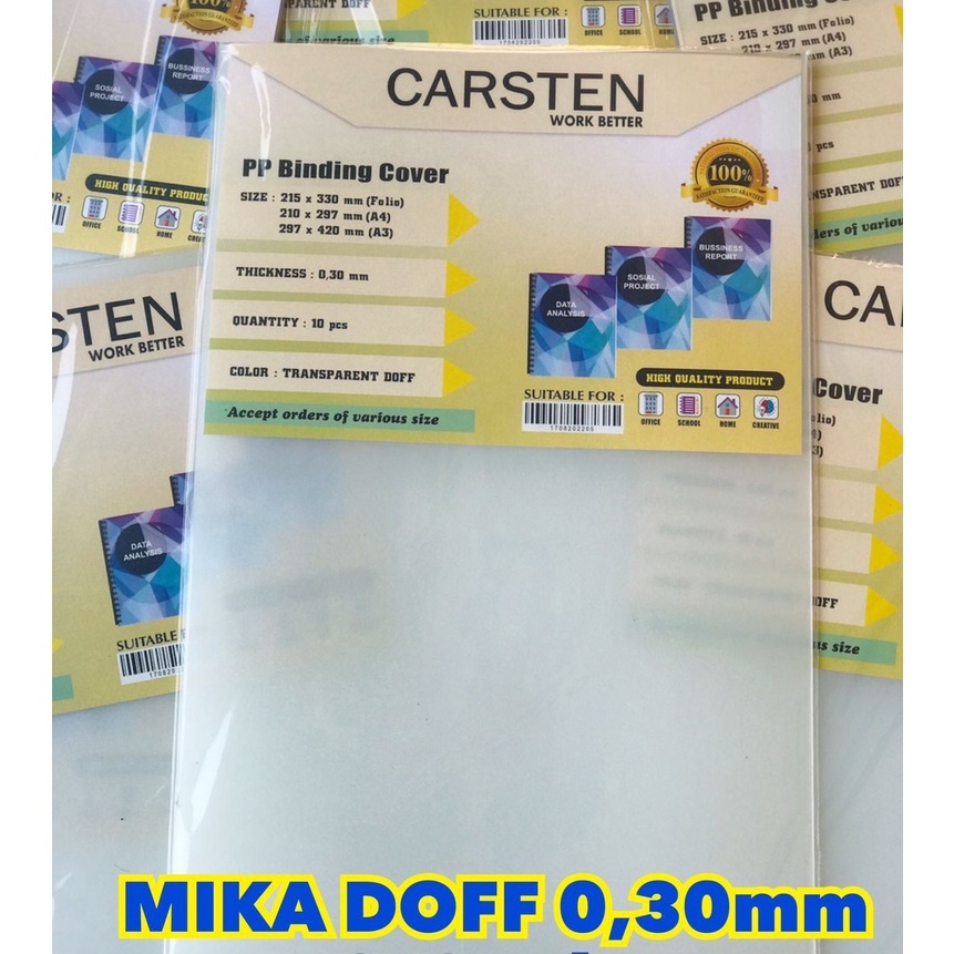 

Grosir Cover mika jilid Doff 3mm A4 isi 1 lembar