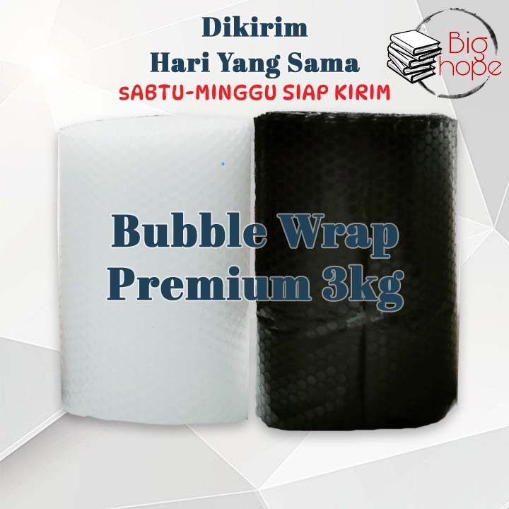 

Bubblewrap Super Tebal Murah Surabaya Sawahan Bisa Instan/Sameday Warna Hitam Bening Kualitas 3Kg