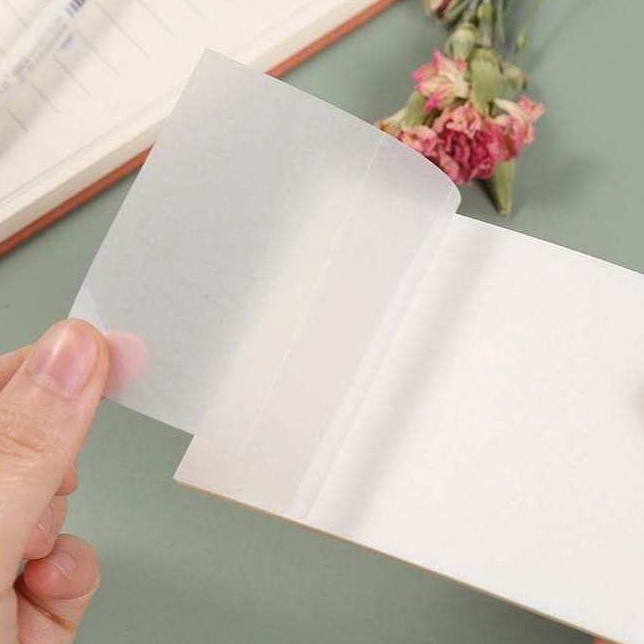 

Hematku KYUKA Sticky Notes Transparan 5 lembar Tahan Air Transparent Sticky Notes 76 x 76 Untuk Kantor Sekolah Plastik