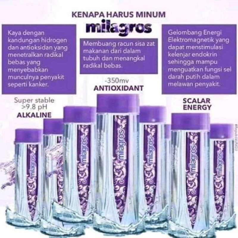 

Air Alkaline Untuk Kesehatan - Mineral Water Alkali PH Tinggi MilAgrosS Botol Original 612ml