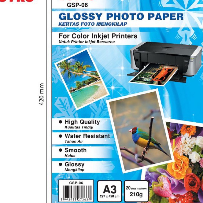 

KP8 Kes foto A3 glossy photo paper A3 21gsm