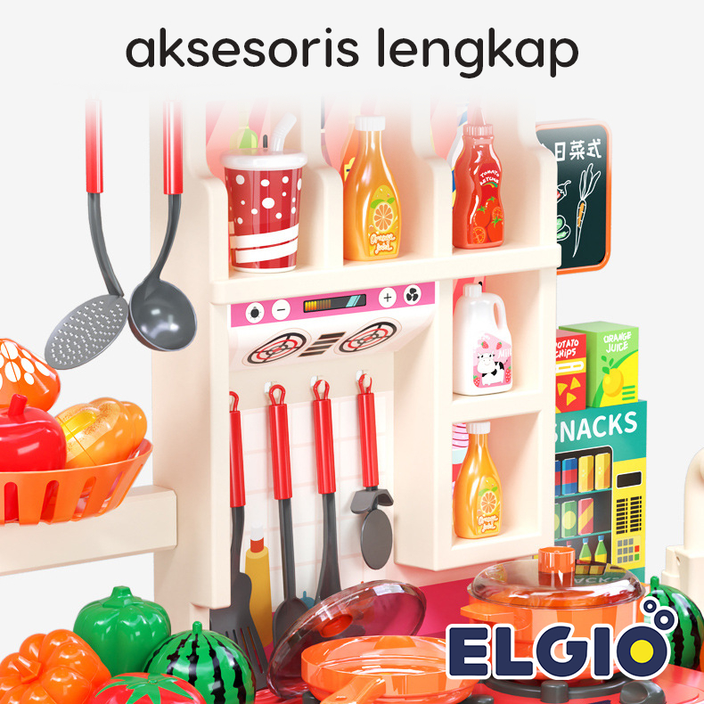 RB22 Mainan Masak Masakan JUMBO 95CM Kitchen Set Uap Dan Wastafel Dapur Spraying Mist