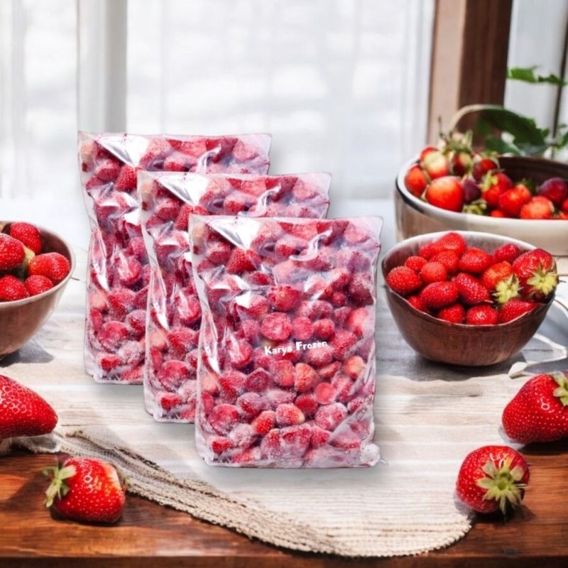 

Strawberry Frozen / Strawberry Beku / Buah beku 1kg