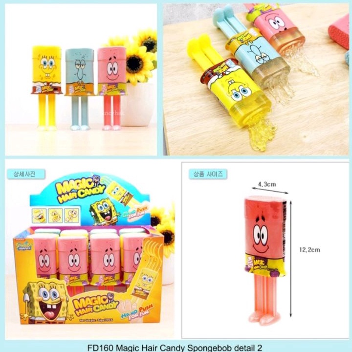 

BURUAN SERBU 1PcsKorean Magic Hair Candy Korea Viral Squidward Spongebob Candy Permen Viral Korea