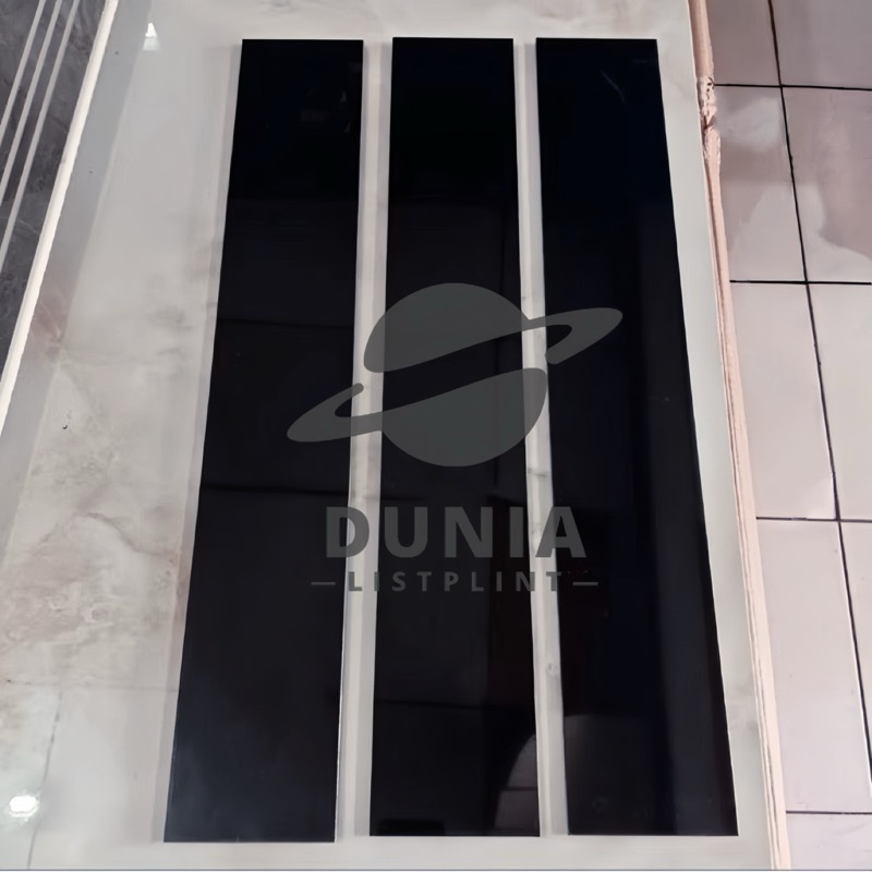 Listplint Granit Hitam Polos Glossy 10x60