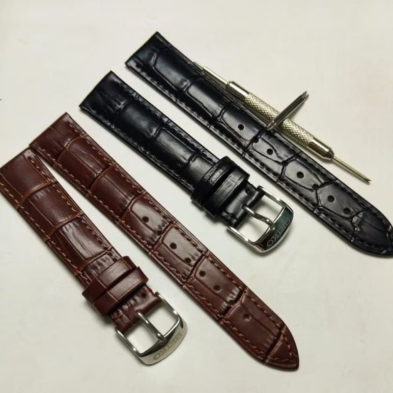 Strap Tali Jam Tangan Seiko Tali Kulit Jam SEIKO 18mm 20mm 22mm Premium