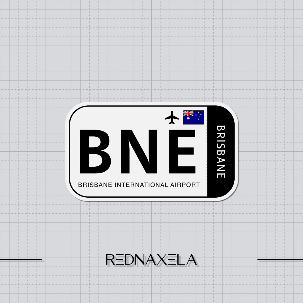 

Stiker Vinyl Brisbane International Airport Code BNE Sign Sticker