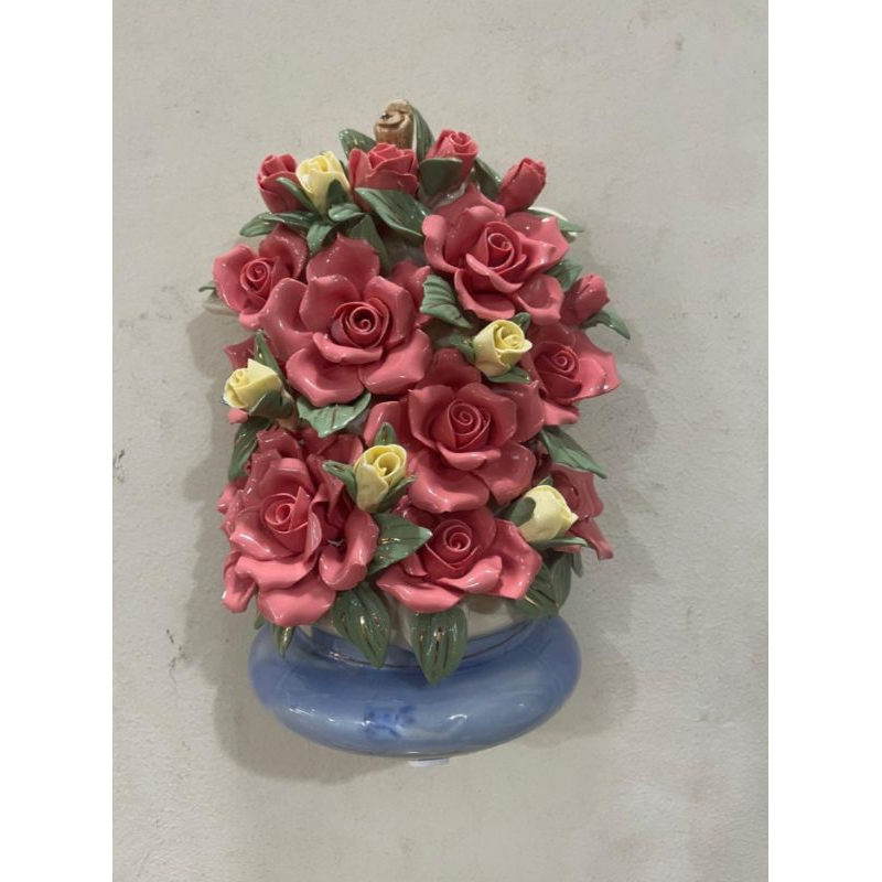 Bunga hiasan dinding / Bunga keramik dinding / pajangan dinding bunga keramik hiasan import