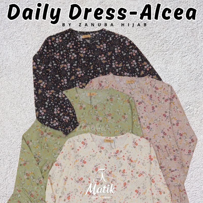 DD Motif Alcea by Zanuba Hijab JILBAB SYARIE | daily dress motif alcea | gamis rayon | gamis motif b