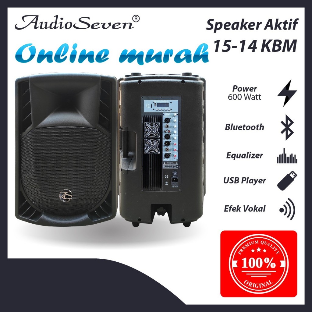 SPEAKER AKTIF AUDIO SEVEN 15- 14 KBM 15'' 2 BUAH ORIGINAL