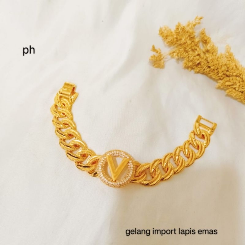 gelang model jam lapis emas,anti karat