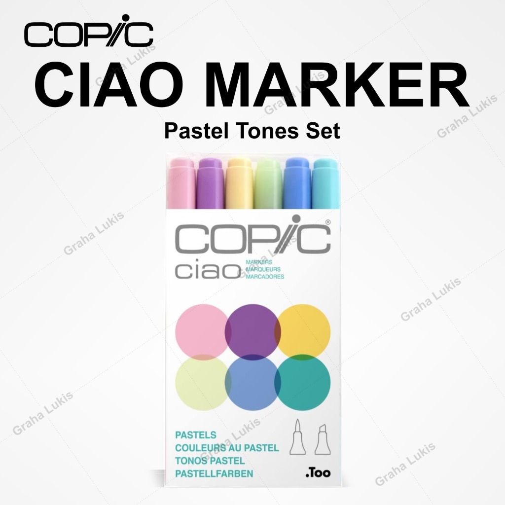 

COPIC CIAO MARKER SET 6 - PASTEL / PASTEL TONES