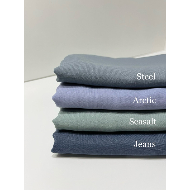 Kain Polycotton Square Seri Biru Premium untuk Kerudung atau Hijab, Bahan Adem dan Ringan