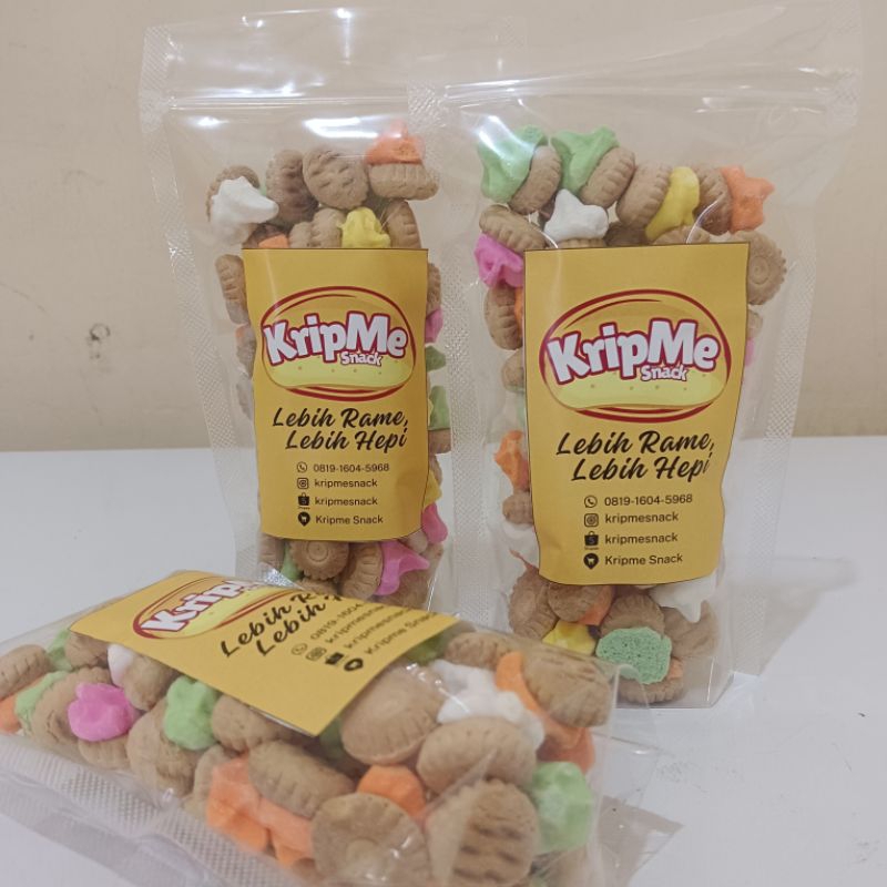 

Snack Biskuit Mini Merek Gem Bunga, Biskuit Rasa Vanila