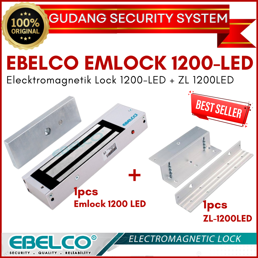 Ebelco Emlock 1200+ZL 1200 Magnetic Lock (em lock 1200 lbs)