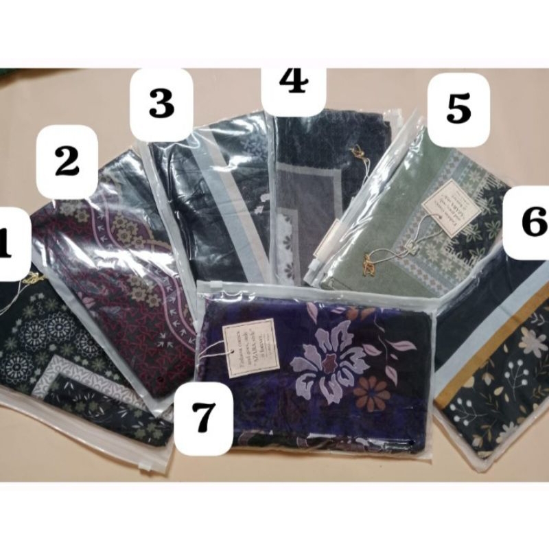 Hijab segi empat Azara premium/Voal Azara Hitam/Azara Motif