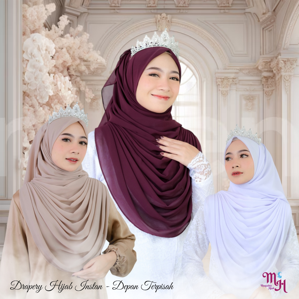 Drapery Instan Hijab Set-Terpisah / Hijab Drapery Wedding & Non Wedding