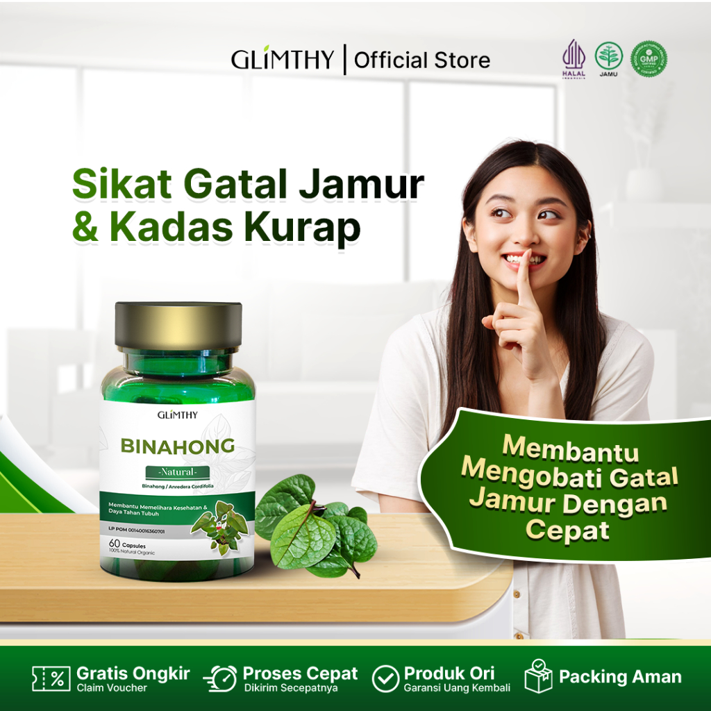 Glimthy Natural Piyahong / Binahong Obat Gatal Kulit Jamur Kadas Kurap  Alergi Gatel Selangkangan