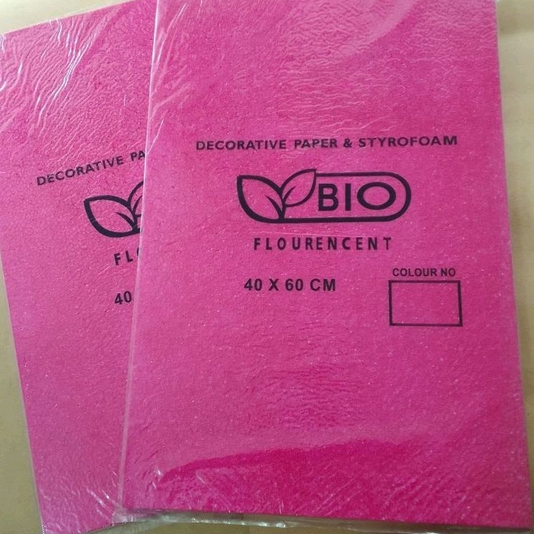 

DECORATIVE PAPER & STYROFOAM UKURAN 40 X 60 CM WARNA PINK MERK BIO