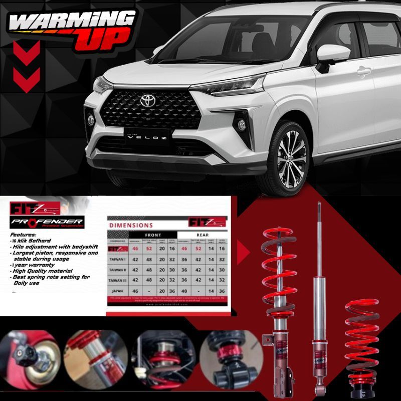 Shocbreaker Suspensi Coilover Profender Drift Avanza Veloz 2022