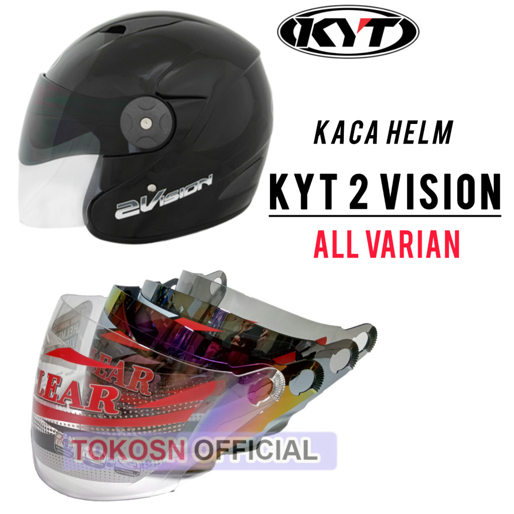 Kaca helm KYT 2 VISION visor helmet kyt 2VISION pelangi silver bening hitam