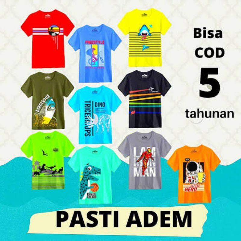 Kaos anak laki-laki umur 5 tahun 2kodi