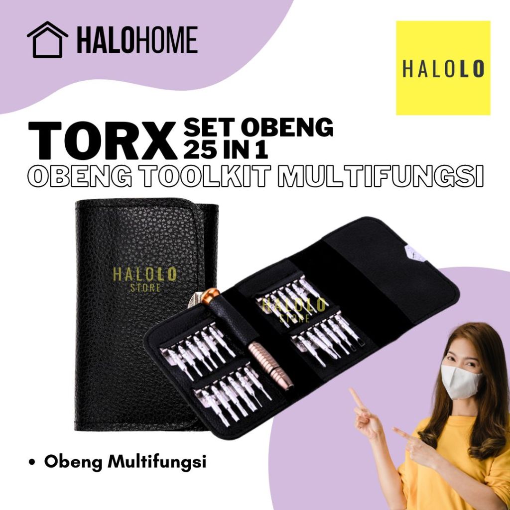 Obeng Set Reparasi Torx Set Obeng 25 in 1 Obeng Set Kit Reparasi Handphone Laptop
