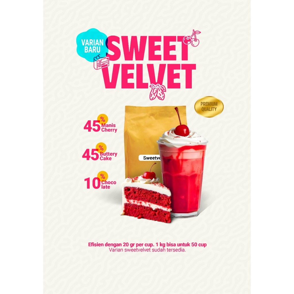 

Bubuk minuman rasa PREMIUM SWEET VELVET 1kg bubuk minuman tanpa gula