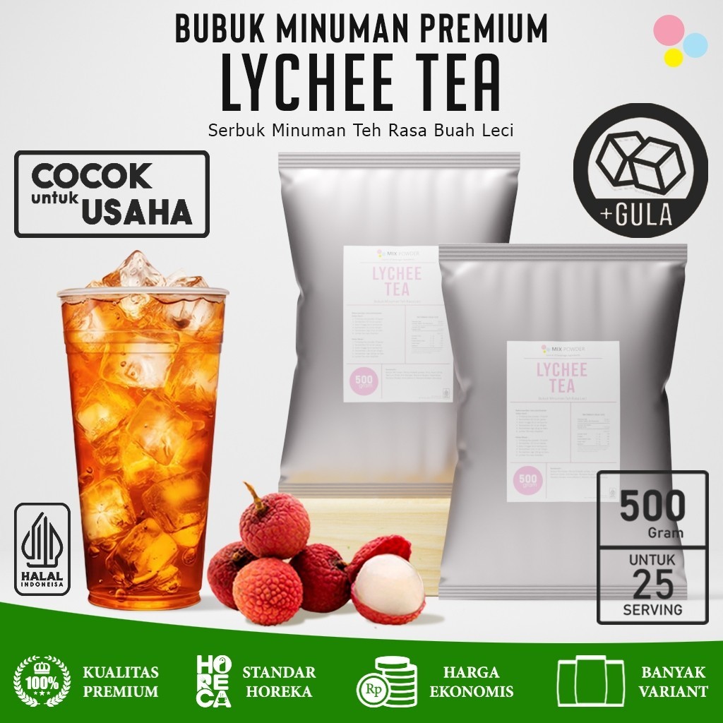 

Bubuk Minuman Rasa Lychee Tea Powder 500 Gram Minuman Bubuk Teh Leci 500 Gram