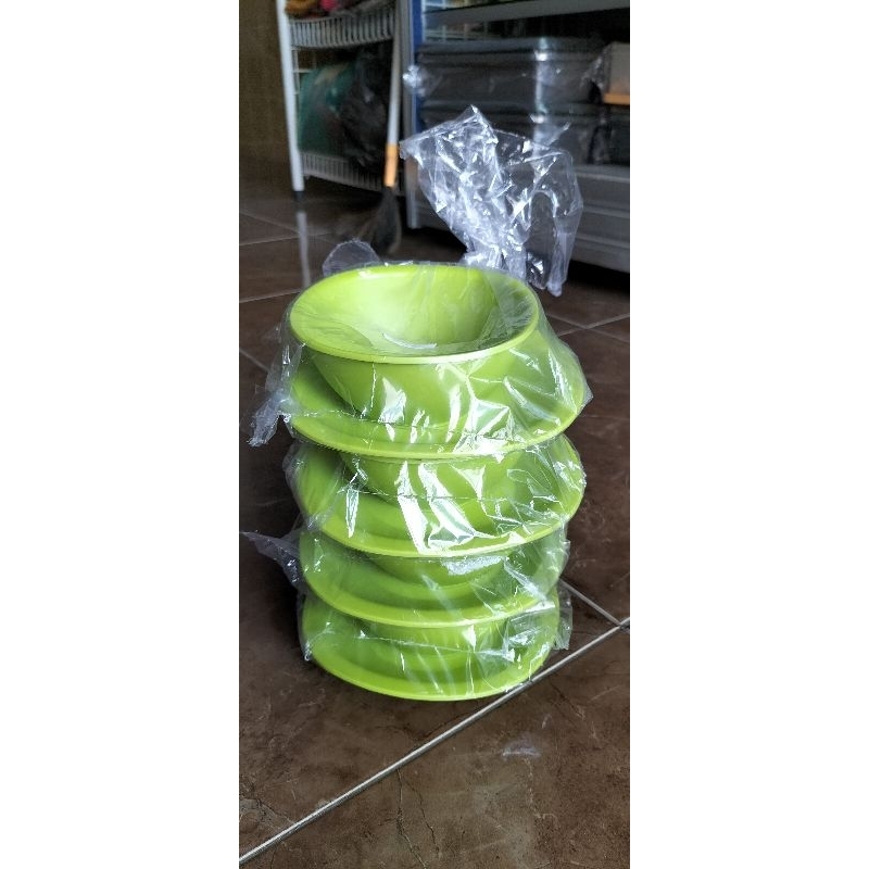 mangkok lepek kecil/ fancy saucer Tupperware/ small bowl/ small plate hijau