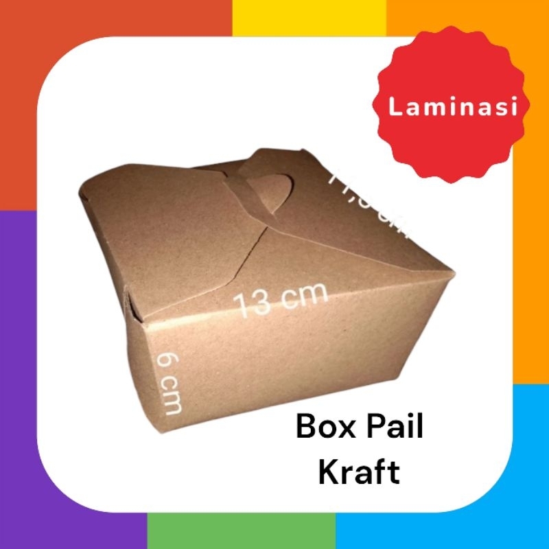 

GROSIR [100pc] BOX PAIL KRAFT LAMINASI Kemasan Makanan Paper Box Dus