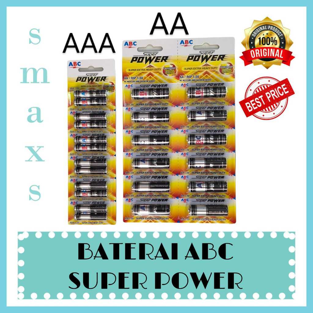 Baterai ABC AA / AAA Super Power hitam 12 PCS